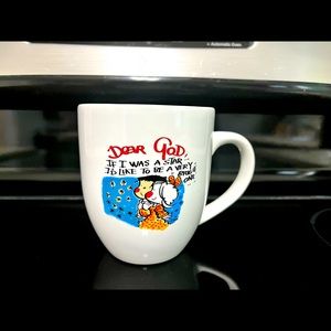 Vintage Dear God Cup Royal Norfolk 14oz Coffee Mug Tea Cup Religious